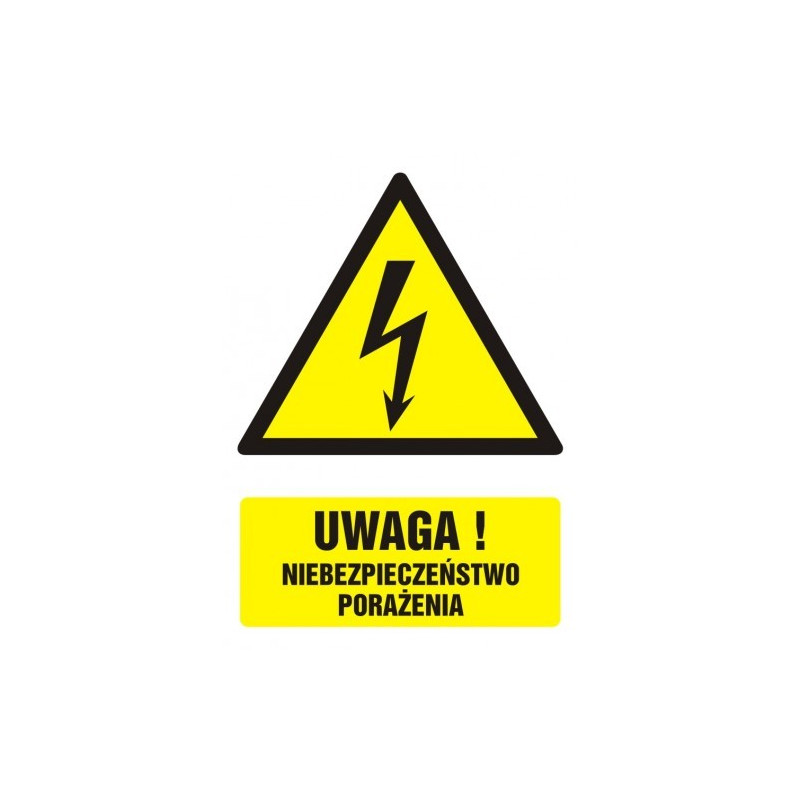 Znak BHP-GF015-Uwaga! niebezpieczeństwo porażenia